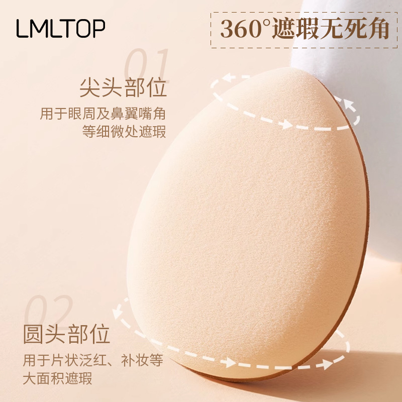 LMLTOP Mini Finger Powder Puff Teardrop-shaped Concealer Setting Makeup Small Finger Cushion Powder Puff SY247 Specification drawing