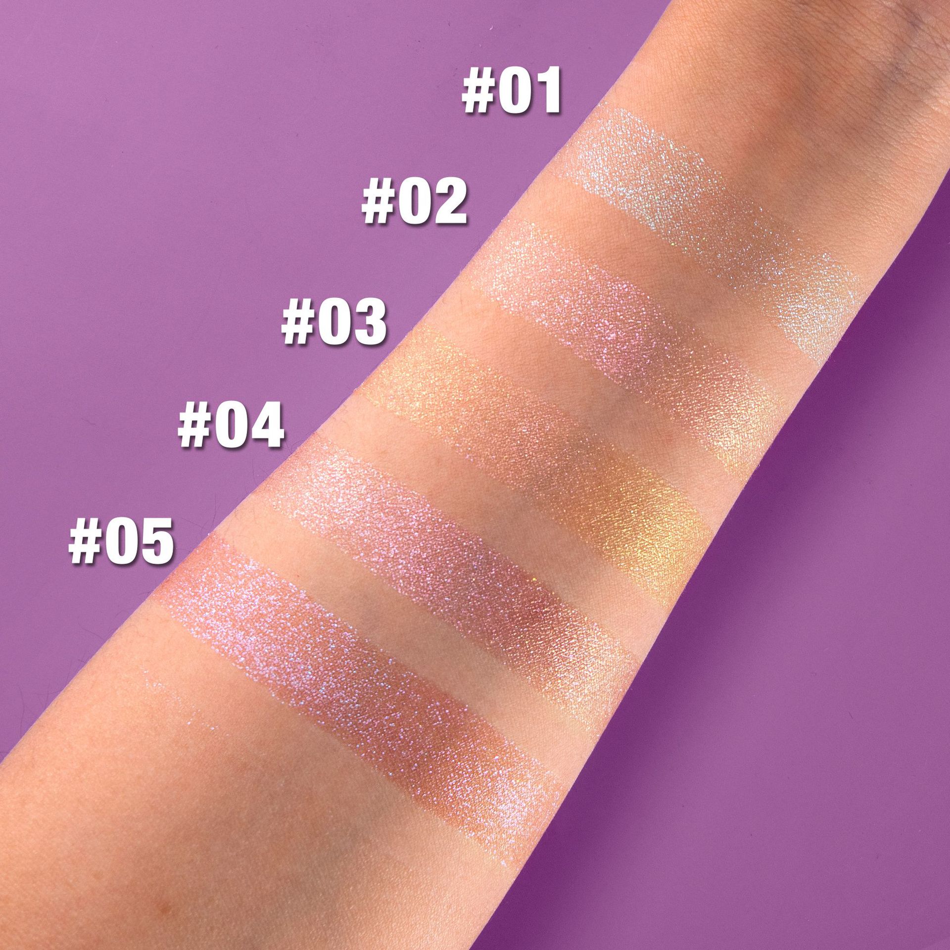 Cross-border Eyeshadow Chameleon HANDAIYAN Fine Sparkling Eyeshadow Hexagonal 5-color stock mashed Potato Eyeshadow Specification drawing