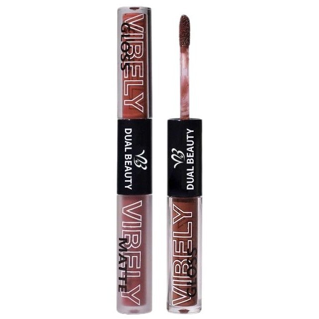 VIBELY, a double-headed water gloss mirror lip gloss, matte non-stick cup, matte lip gloss, whitening, film-forming and lip setting Item Picture
