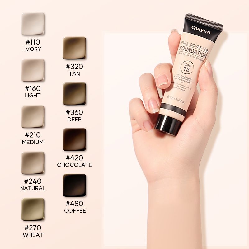 Cross-border temu Quiyum Full Coverage Foundation 30ml (Tube) Concealer and Brightening Skin Foundation wholesale Application Scenario