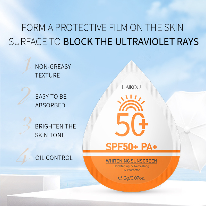 LAIKOU sunscreen 2g*15 Summer Cream Hydrating and Moisturizing Cross-border Application Scenario