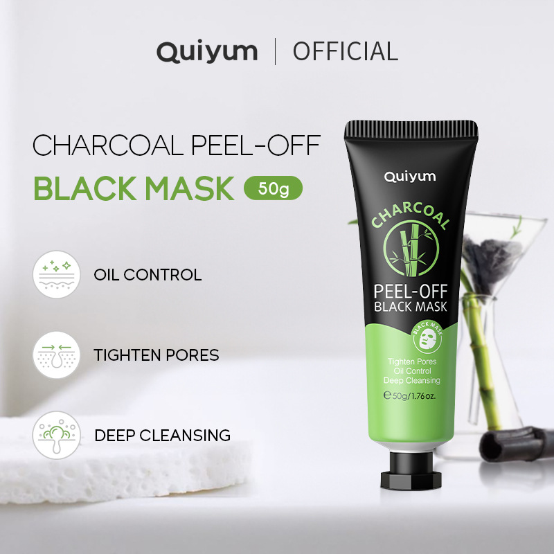 Cross-border temu version quiyum Bamboo Charcoal peel-off Mask 50g (tube) Moisturizing skin care products in stock