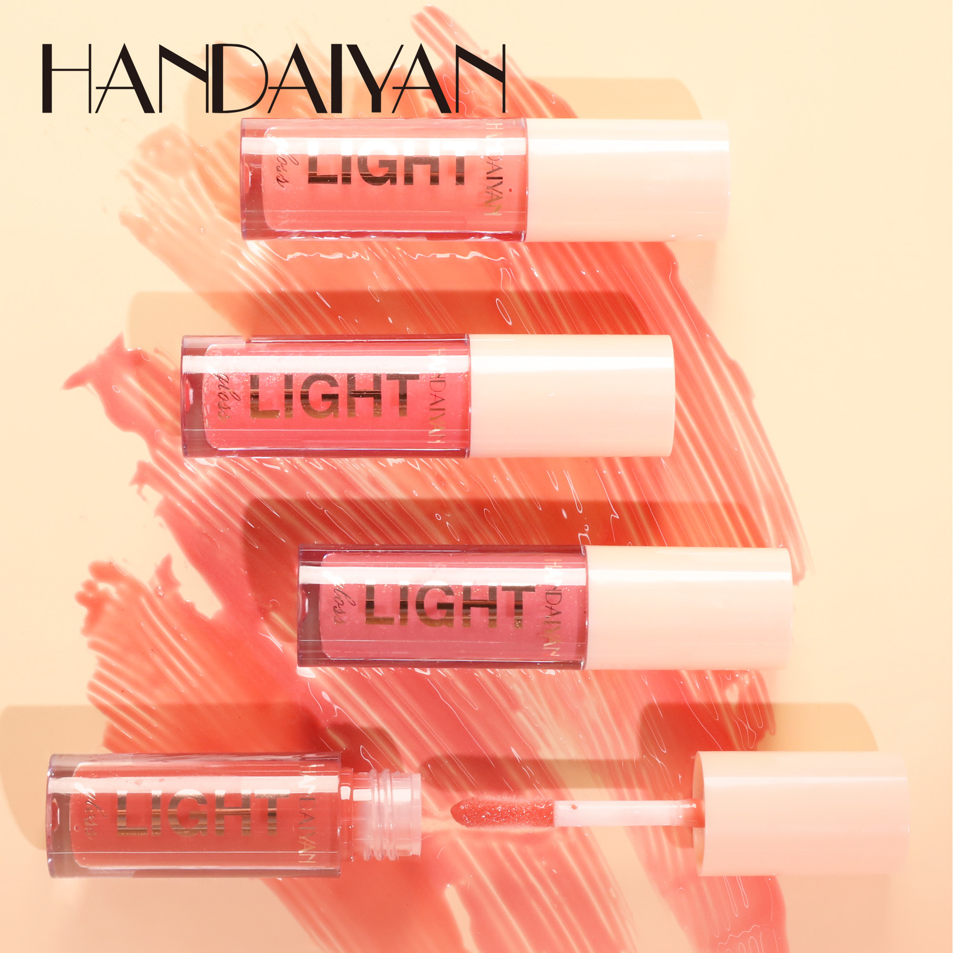 Cross-border Lip Gloss Moisturizing and Nourishing Lip Gloss handaiyan Long-lasting Water Light Lip Gloss Mirror Dyeing Lip Liquid Plumping Lip Gloss details Picture