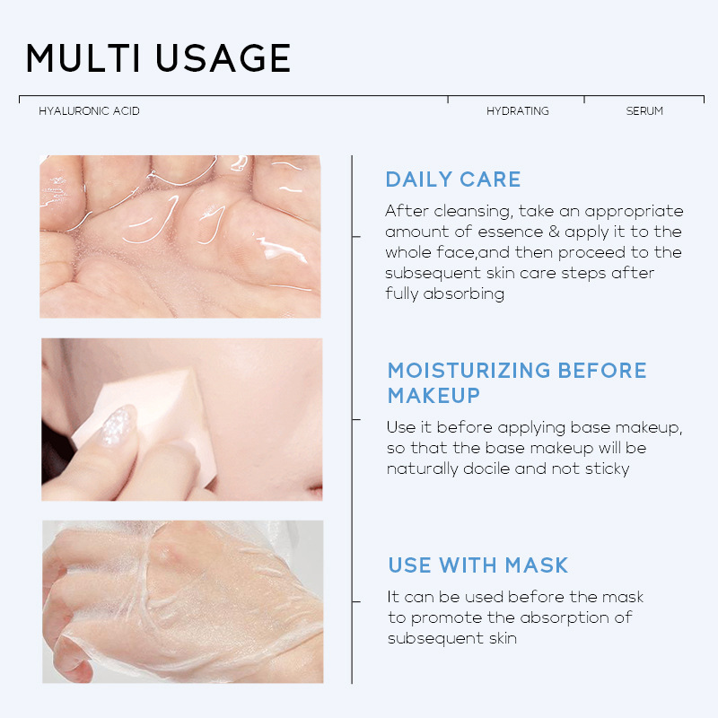Cross-border new product QUIYUM Hyaluronic Acid Moisturizing Essence 17ml Hydrating, moisturizing and brightening skin tone wholesale from the manufacturer Specification drawing