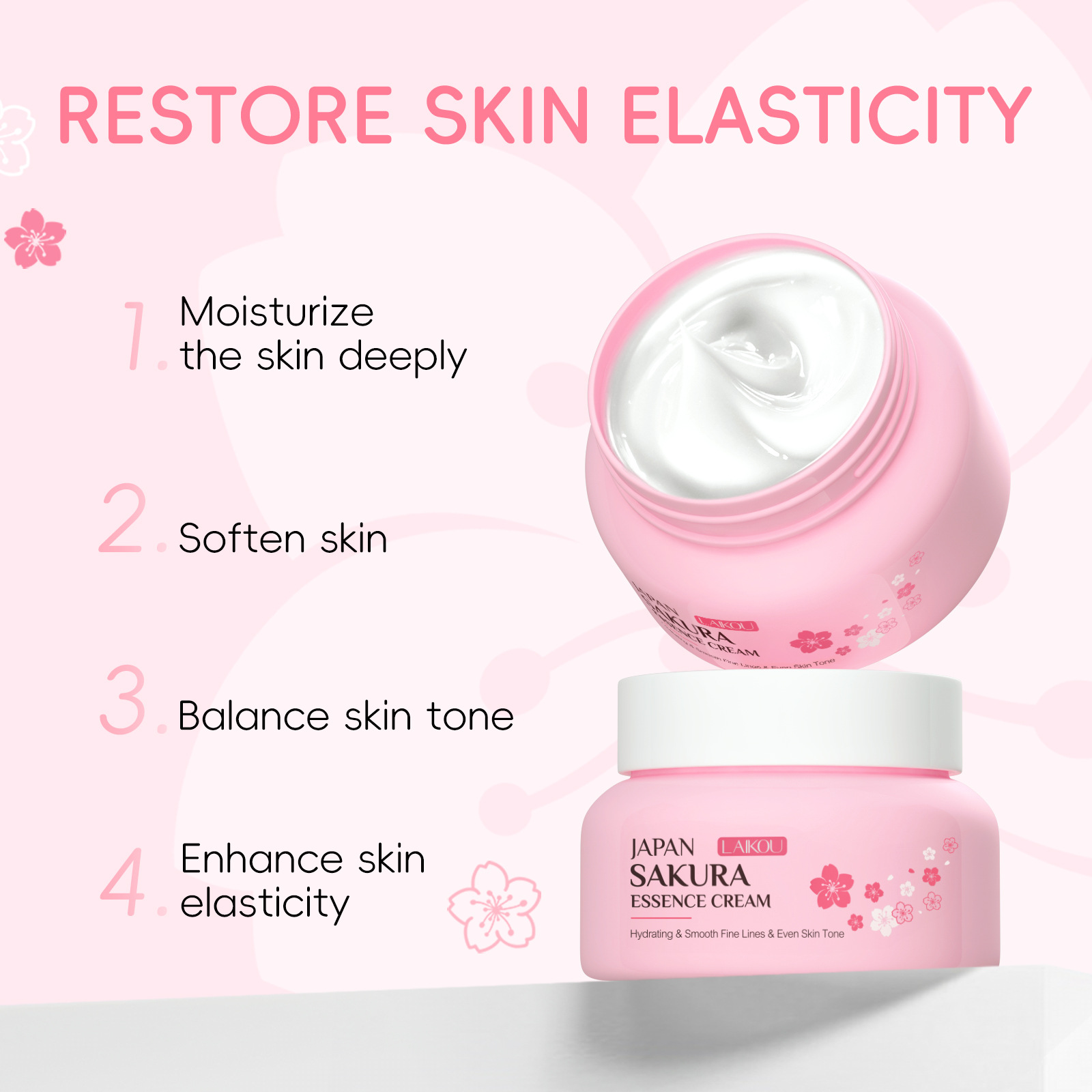 LAIKOU Cherry Blossom Essence Cream 60g, Autumn and Winter Moisturizing, Hydrating and Nourishing, in stock from the manufacturer details Picture