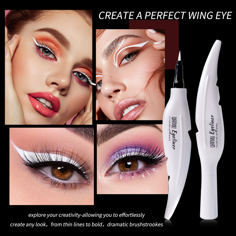 QIANXIU Cross-border bestseller white eyeliner pen, non-smudging, extremely fine, quick-drying colored eyeliner liquid wholesale details Picture