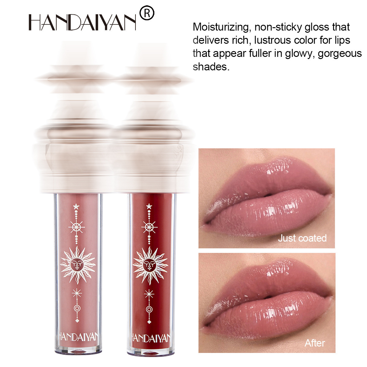 HANDAIYAN Cross-border bestsellers: Water Light Film Mirror Lip Gloss, Glass Lip Gloss, Hydrating and long-lasting Little Star Stick Lip gloss details Picture