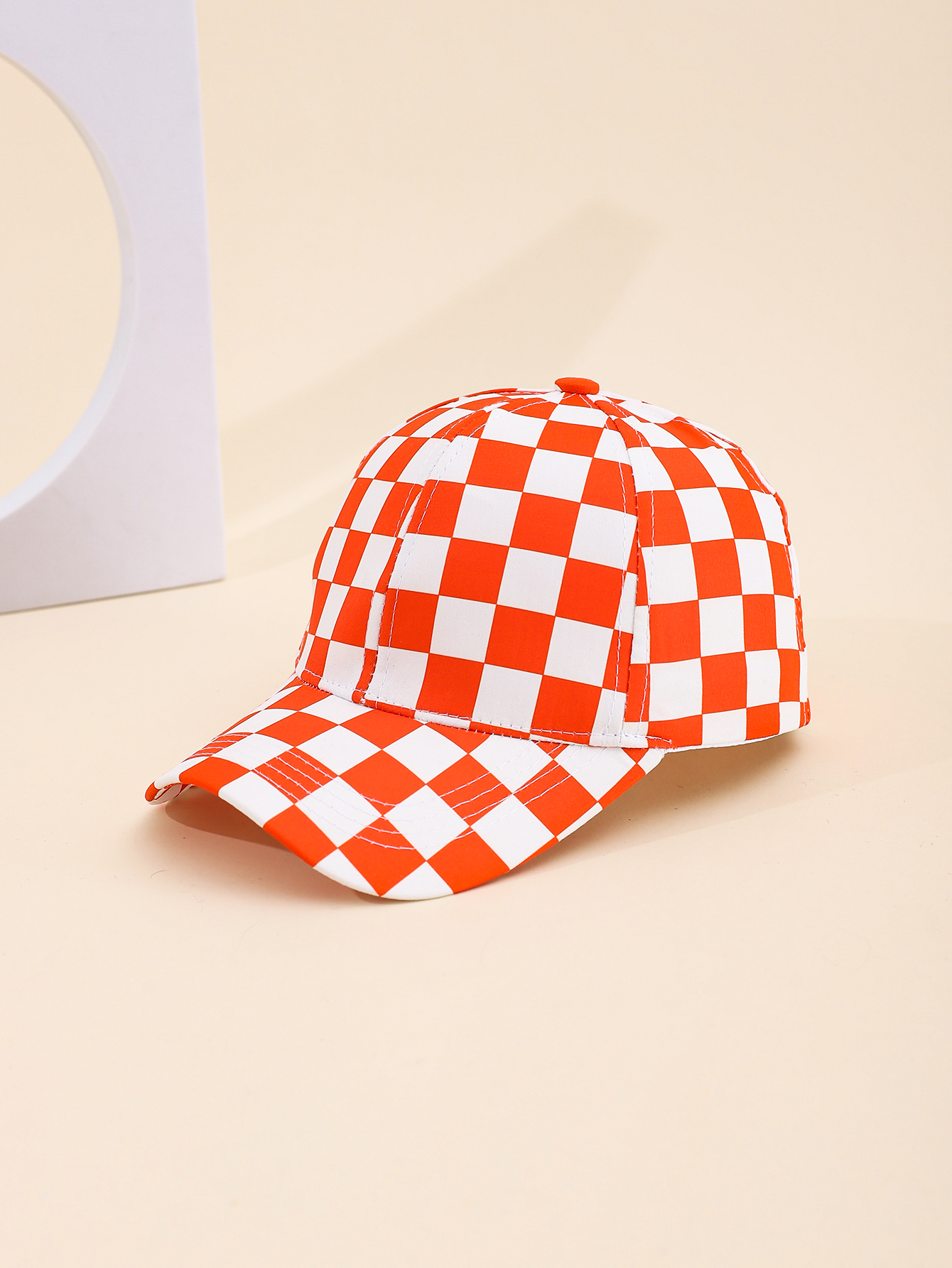 Spring and summer cross-border European and American bestsellers checkerboard printed baseball caps, outdoor travel sun protection and shading adult baseball caps, adjustable for foreign trade details Picture