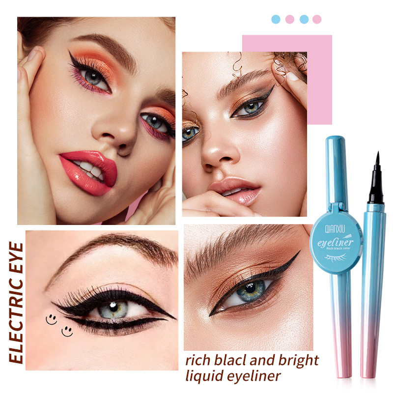 QIANXIU's best-selling liquid eyeliner from Europe and America is waterproof, sweat-proof and non-smudge. It dries quickly and forms black eyeliner in one stroke Application Scenario