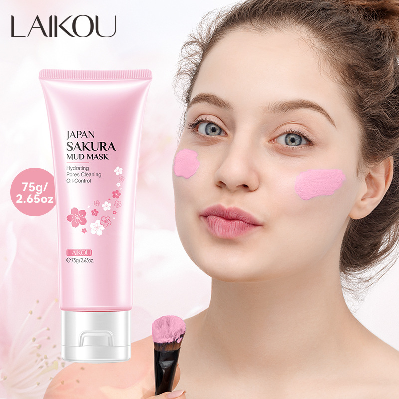 LAIKOU Sakura Mud Mask 75g Hydrating, Moisturizing and pore-cleaning mud mask skin care products cross-border supply full figure