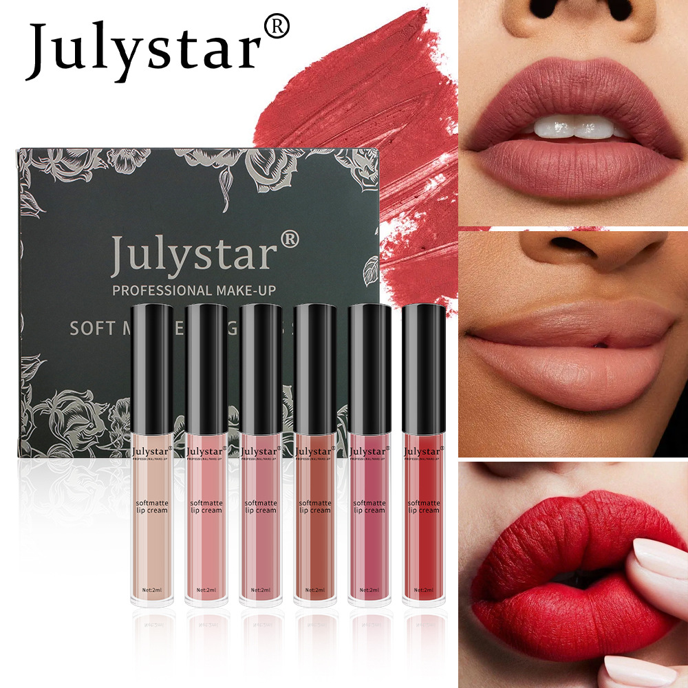Cross-border matte and multi-color lip gloss is easy to apply, long-lasting, does not fade, and does not stick to the rim of the cup. Wholesale set box full figure