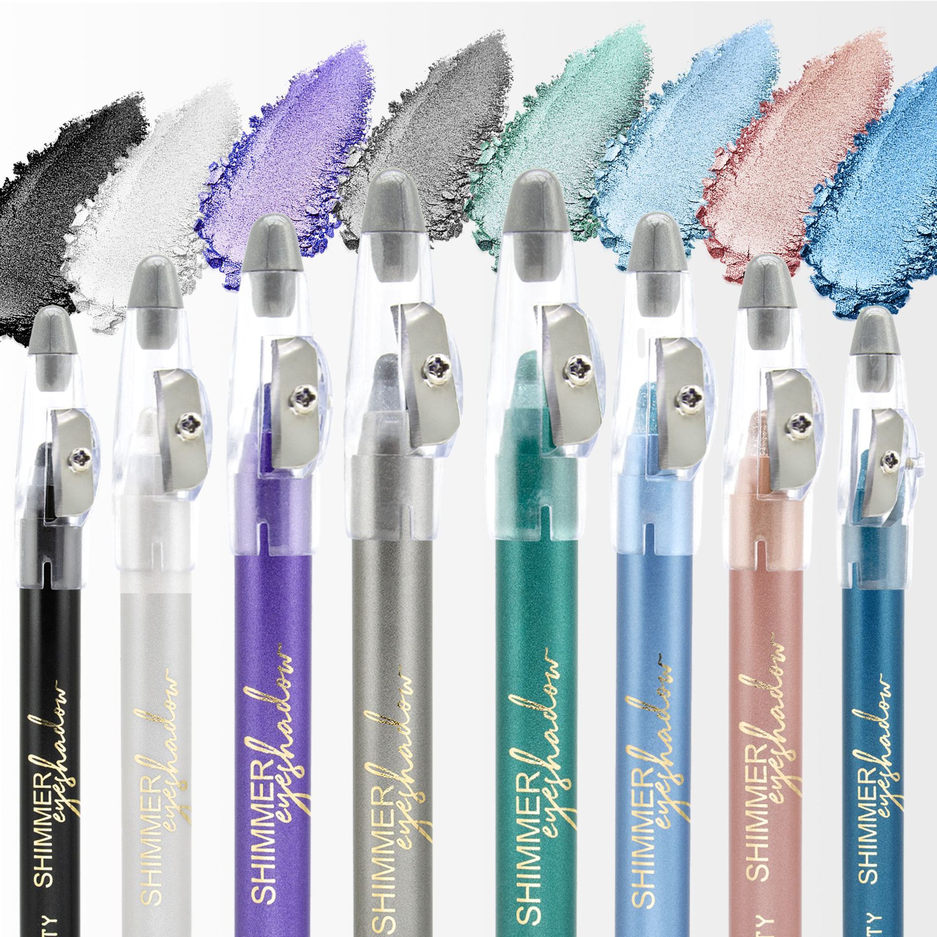 SHCOETY Cross-border exclusive 10-color pearlescent eyeshadow pen, non-smudging, pencil sharpener, eyeliner, and bed pencil foaming Specification drawing