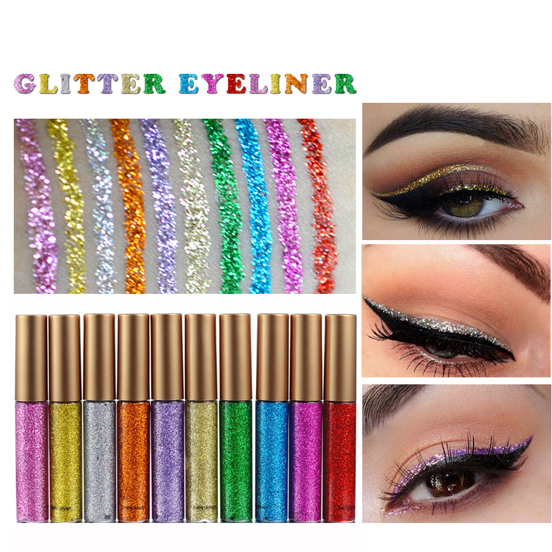 Cross-border Eyeshadow Liquid HANDAIYAN Stage, Nightclub Makeup, Performance Makeup, Dazzling and sparkling Sequins Eyeshadow liquid details Picture