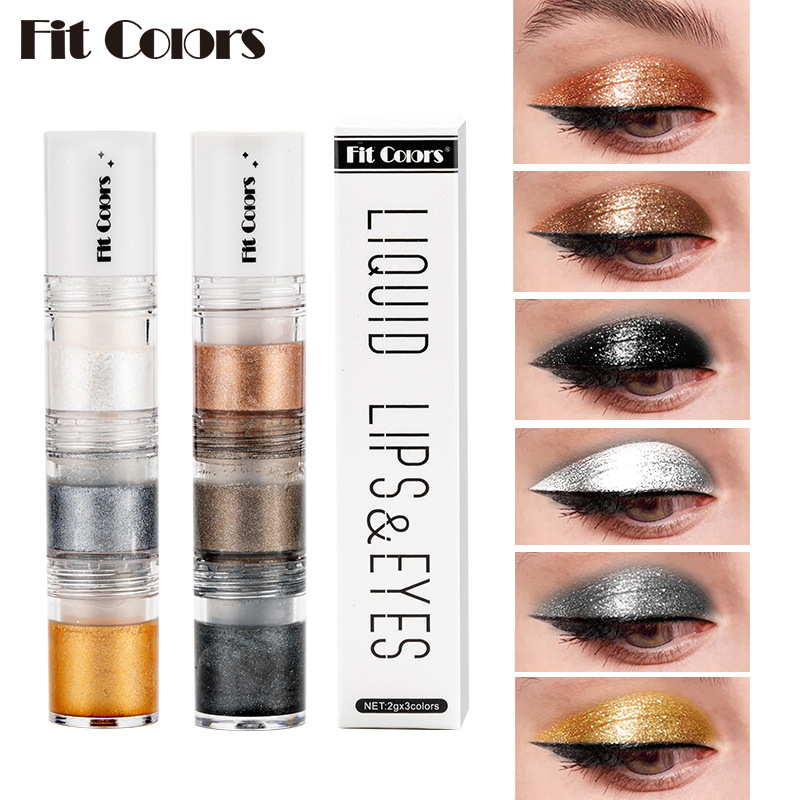 Cross-border bestseller Fit Colors3: Smoky Eye Water, Eyeshadow Diamond Liquid, Pearlescent Fine Sparkling Eyeshadow Liquid, Lip Gloss full figure