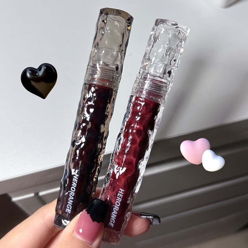 HERORANGE~ Ice River Rock Mirror Lip Gloss, long-lasting moisturizing, non-stick cup, natural whitening, water-like luster glass lip gloss details Picture