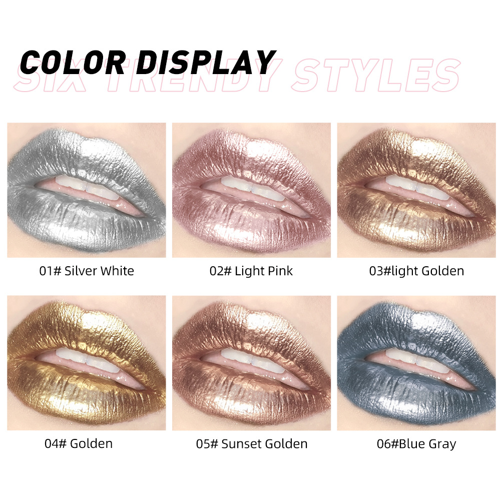 QIBEST Liquid lipstick, diamond eyeshadow dual-purpose makeup, long-lasting, easy to apply, pearlescent luster, non-stick to cup lip gloss Specification drawing