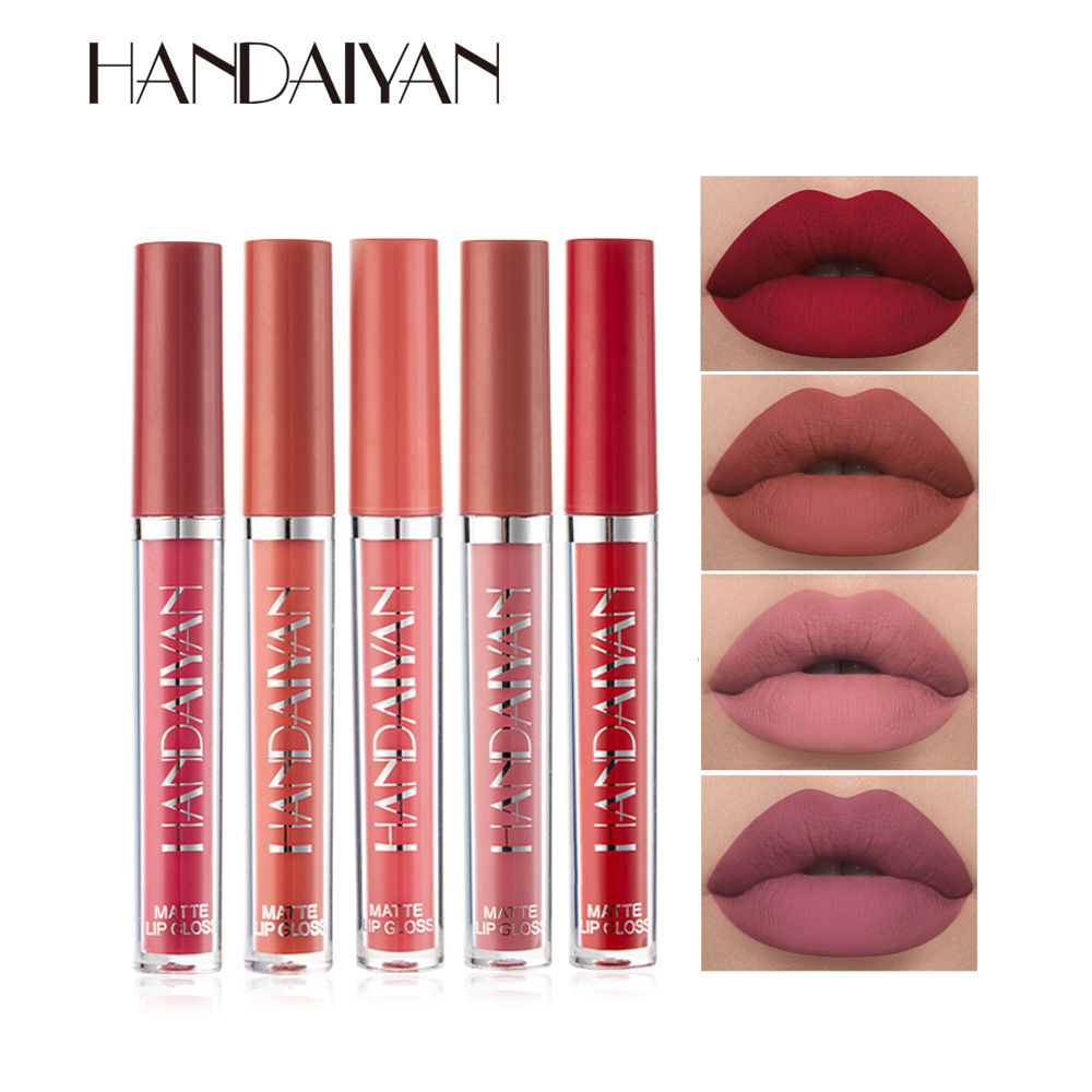 HANDAIYAN Cross-border 12-color matte lip gloss liquid lipstick, long-lasting waterproof, non-stick to cups, matte lip gloss Specification drawing