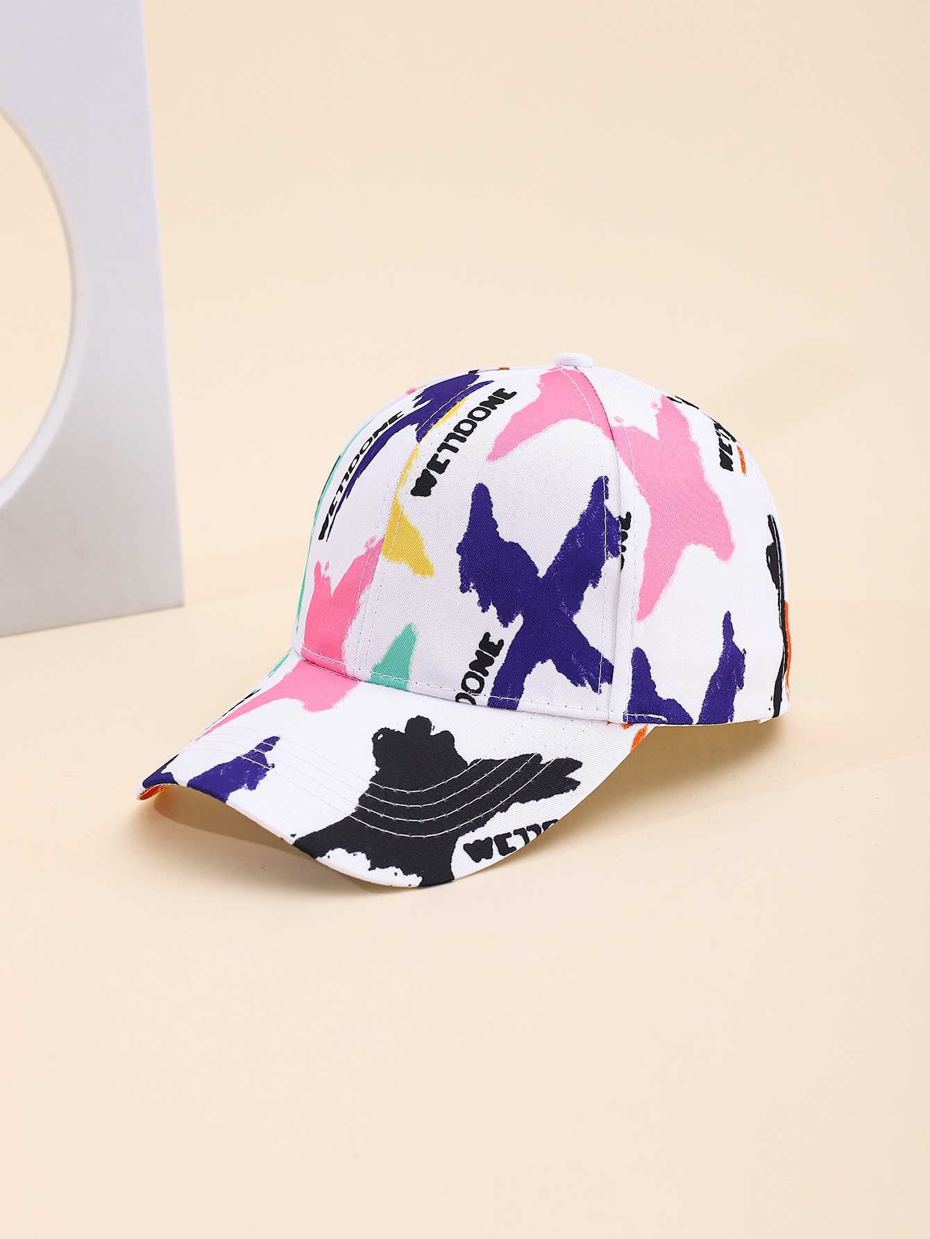 Spring and summer cross-border European and American bestsellers irregular graffiti printed baseball caps, outdoor travel sun protection and shading adult baseball caps, adjustable for foreign trade details Picture