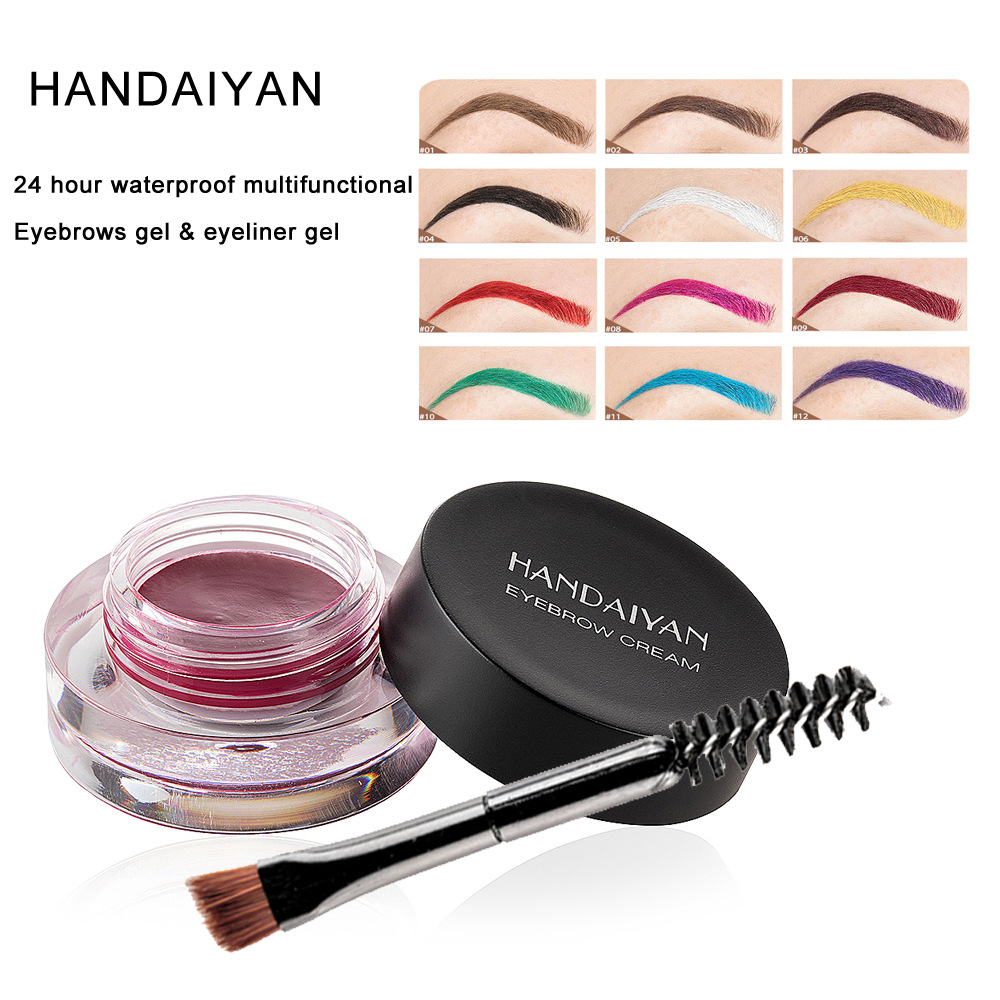 handaiyan Cross-border 12-color Eyebrow Dye for anti-dizziness and long-lasting light eyebrows, a special colored eyebrow dye for cos in Europe and America Application Scenario