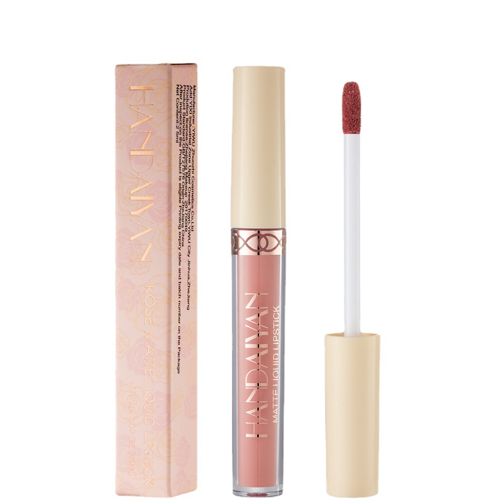 Cross-border Lip Gloss Matte 12-color long-lasting non-fading Lip gloss HANDAIYAN Matte velvet liquid Lip gloss Item Picture