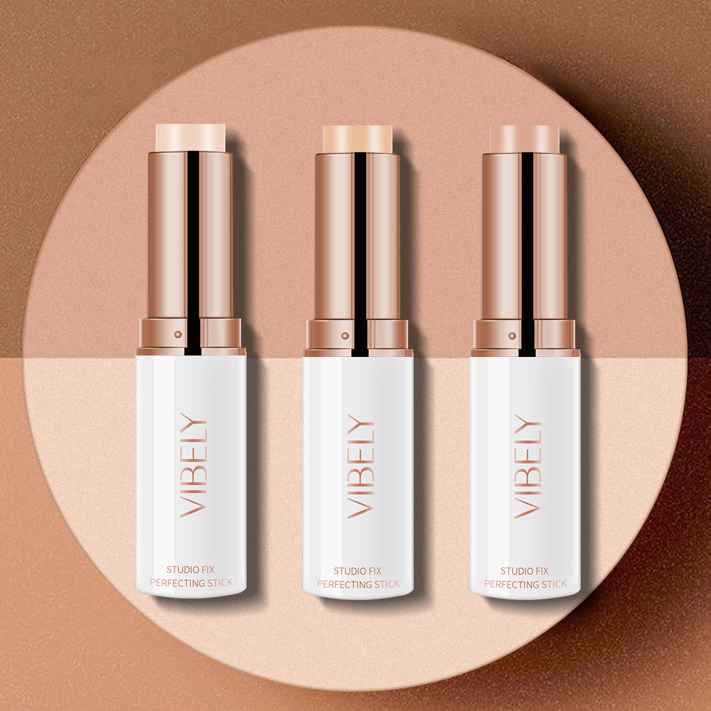 VIBELY 3D Double-Head High-Gloss Contouring Stick, Facial Concealer, Dark Circles and acne Marks Concealer Pen, Brightening Underbed Pen details Picture
