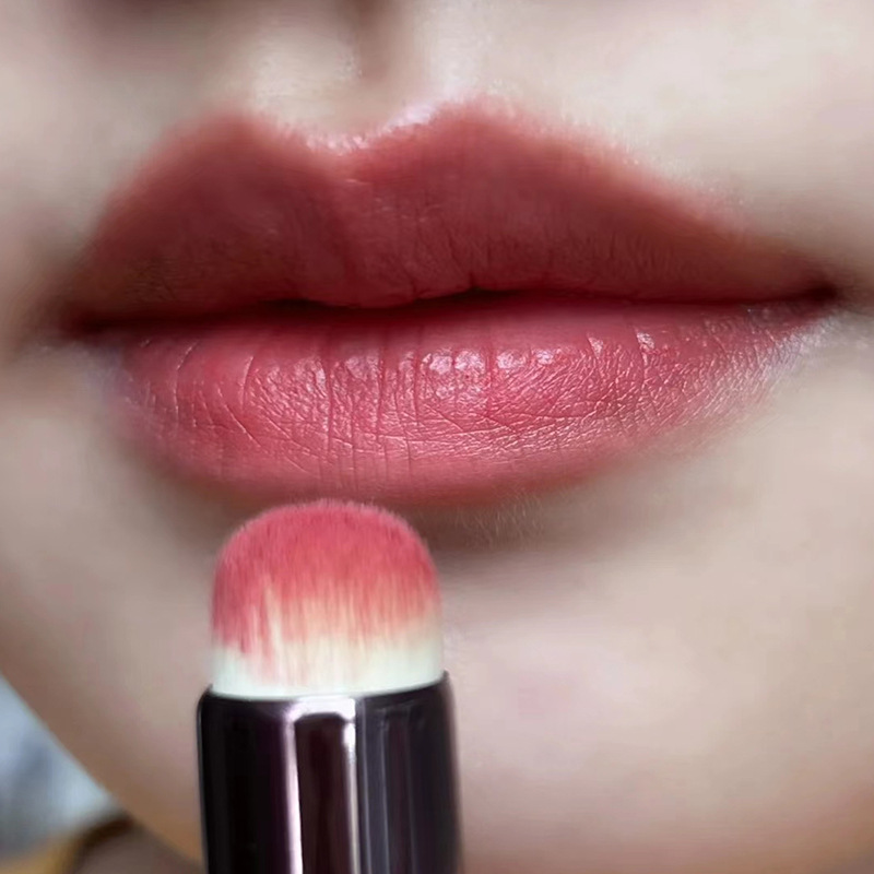 Round-head lip brush, beauty brush, round-head brush, lipstick, smudging brush, concealer brush, portable lip makeup brush manufacturer wholesale details Picture