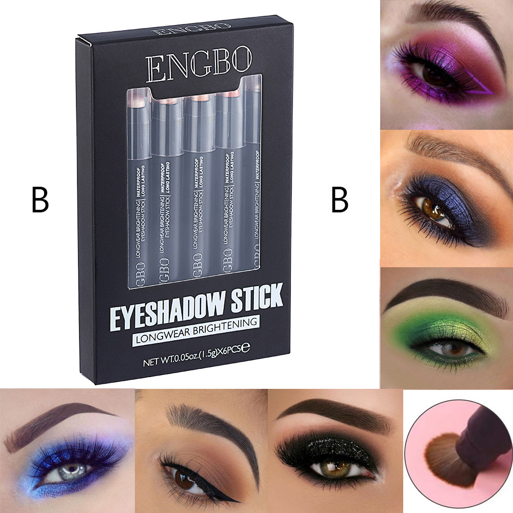 ENGBO Foreign Trade Double-tipped eyeshadow Pen Amazon Best-selling Eyeshadow Pen Set Long-lasting pearlescent Cross-border Eyeshadow details Picture