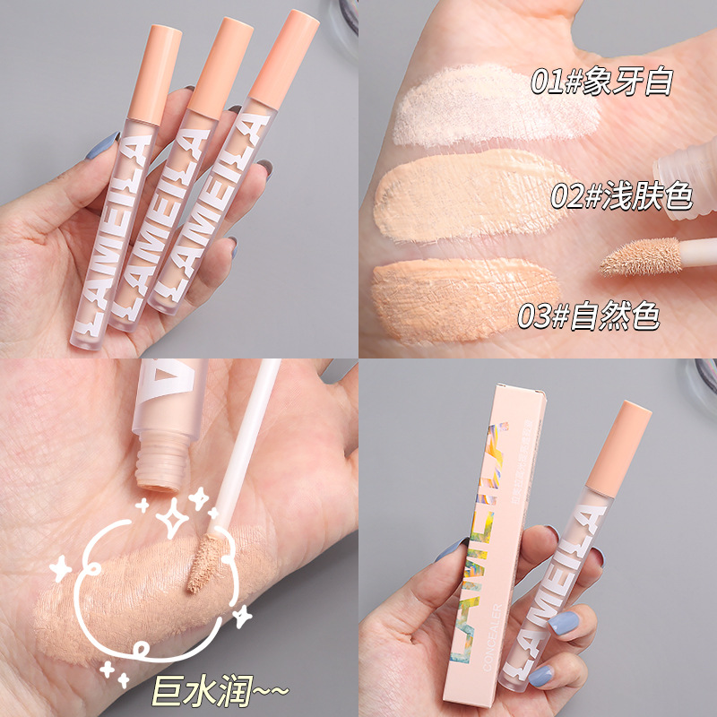 Highlighter brightening Concealer, Foundation, the same style as the popular Kuaishou Douyin concealer, can cover spots, acne and dark circles Specification drawing