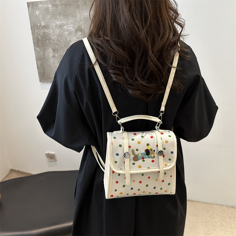Cute cartoon Dachshund backpack for women 2024 new multi-functional bag, fashionable commuting single-shoulder crossbody small square bag details Picture