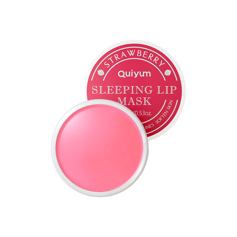 Cross-border QUIYUM Strawberry Sleep Lip Mask 15g Hydrating and moisturizing Lipstick Softening Keratin Moisturizing Factory wholesale Item Picture