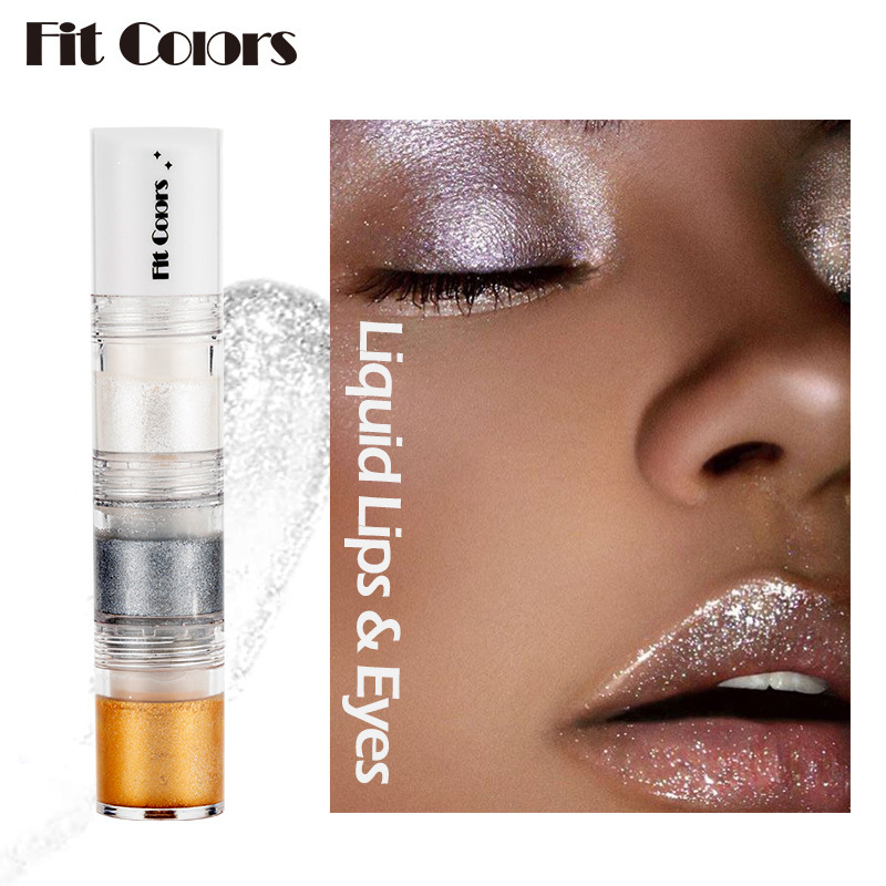 Cross-border bestseller Fit Colors3: Smoky Eye Water, Eyeshadow Diamond Liquid, Pearlescent Fine Sparkling Eyeshadow Liquid, Lip Gloss Specification drawing