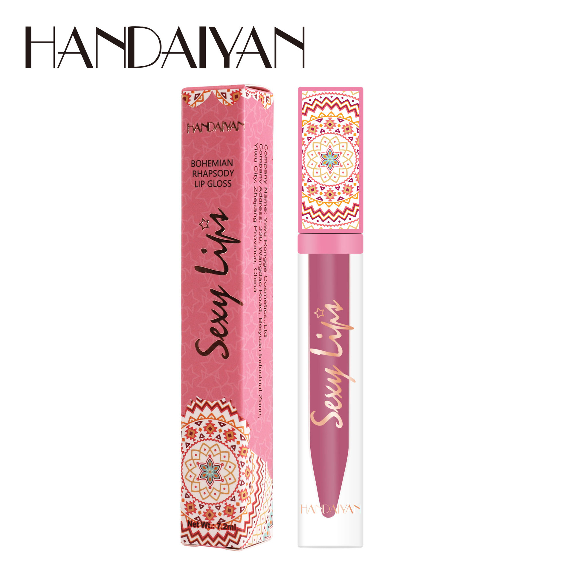 Cross-border lip gloss wholesale Bohemian style HANDAIYAN Han Daiyan matte non-stick cup Moisturizing Lip gloss Lip gloss Item Picture