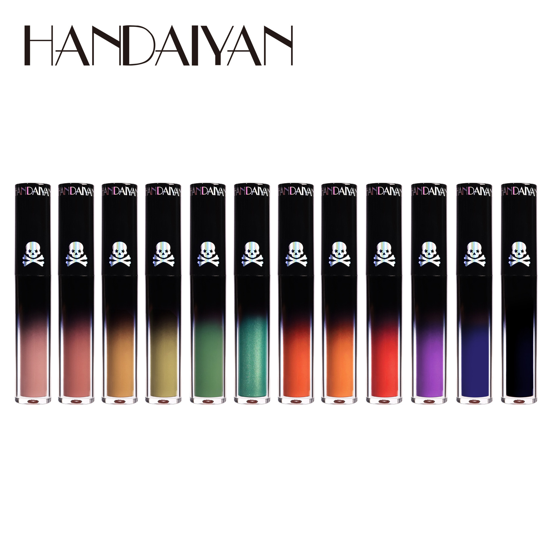 handaiyan's Halloween Gothic style lip gloss, cool girl dark matte lip gloss liquid lipstick Item Picture