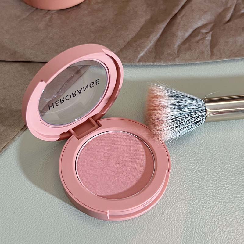 HERORANGE Cream Powder Blush Low Saturation pseudo-natural monochrome plate Peach Orange soft matte natural girl full figure