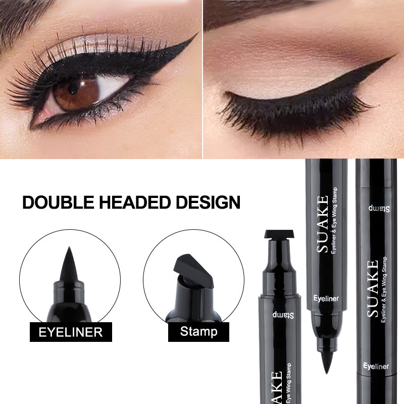 SUAKE Two-in-one seal eyeliner, quick-drying, non-smudging, water-repellent, double-ended eyeliner details Picture