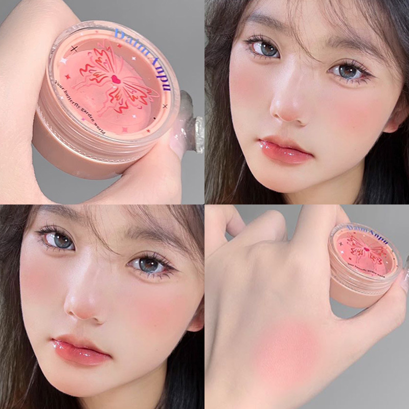 Daimanpu Airiness Puff Blush Paste with powder Puff, highlighting the girlish look of white milk powder, beauty and makeup blush cream details Picture