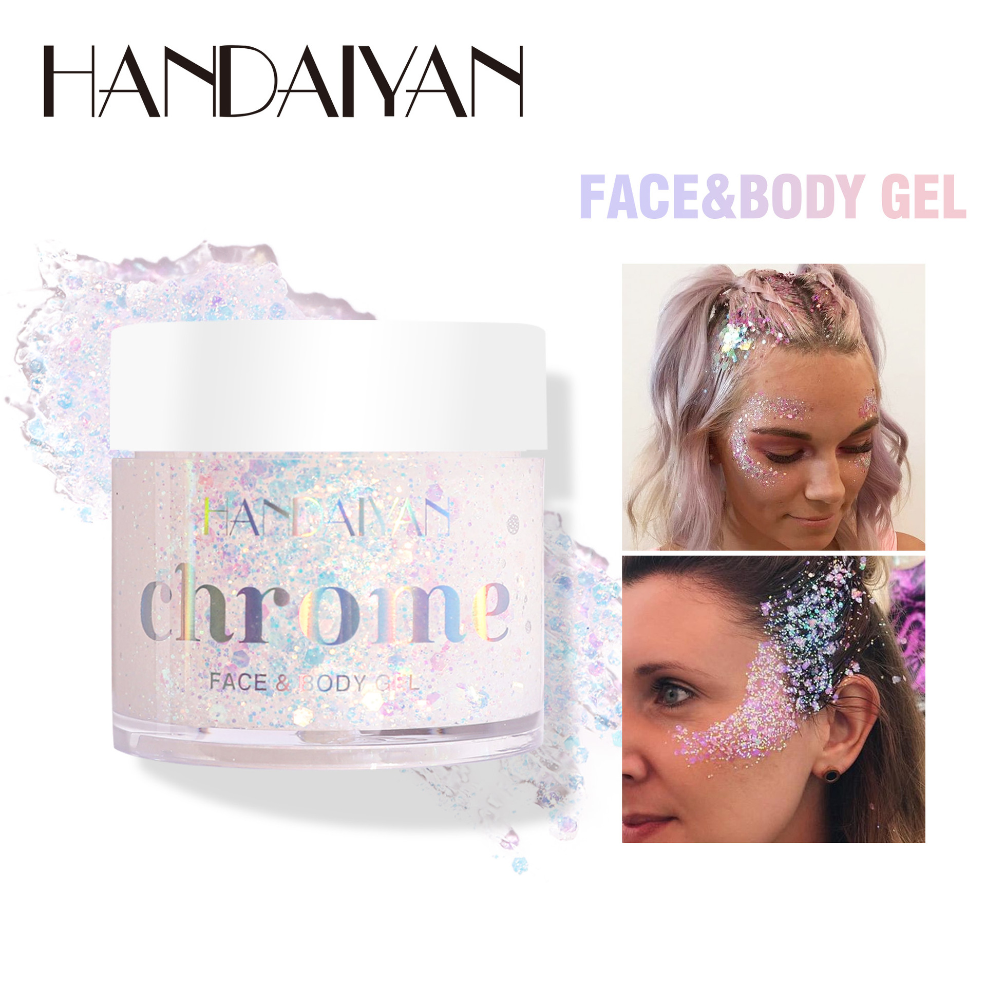 Cross-border Chameleon Sequin Eyeshadow handaiyan Glitter Face and Body Patch Stage Makeup 6-color Gel Eyeshadow full figure