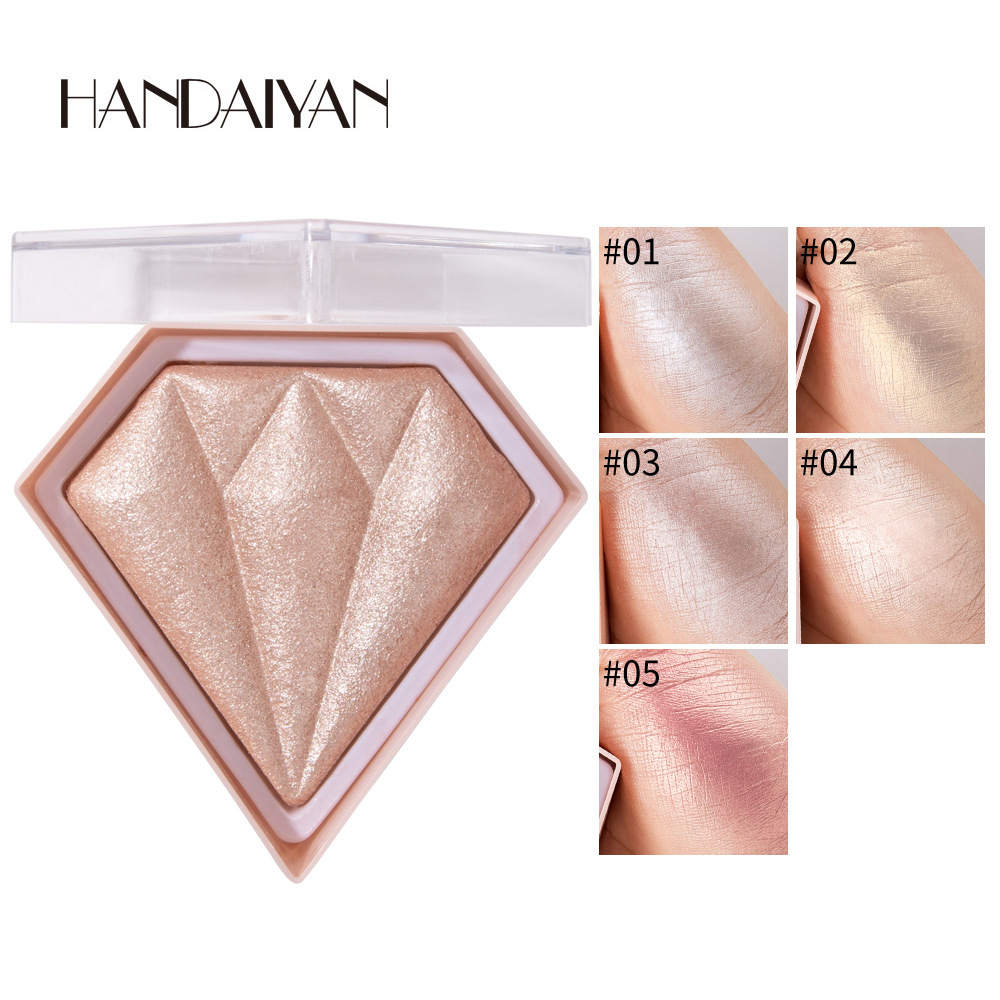 Cross-border Powder compact Setting and contouring handaiyan Brightening Skin Tone Three-dimensional Brightening glitter Diamond High-gloss Powder Compact full figure