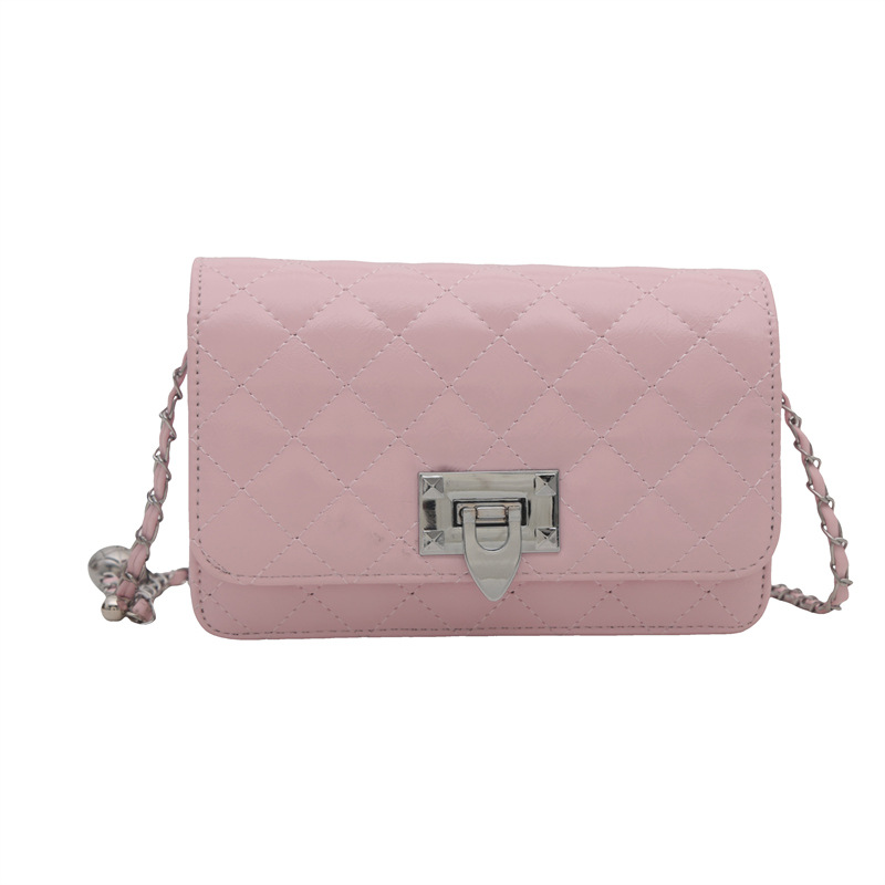 The diamond-patterned embroidered thread fashionable and elegant lock buckle elegant small bag for women's 2024 autumn new style versatile ins crossbody bag for women Item Picture