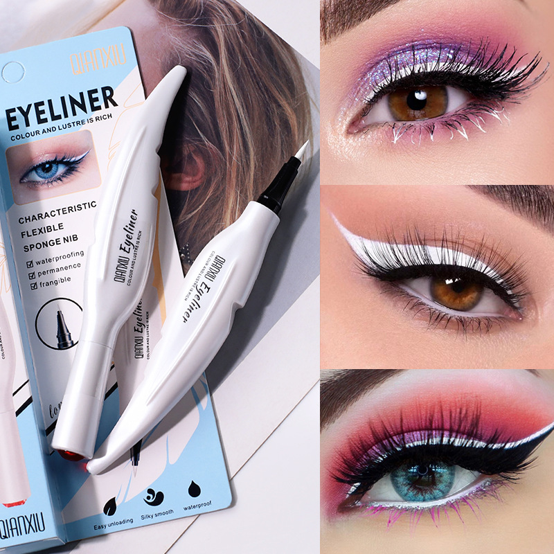 QIANXIU Cross-border bestseller white eyeliner pen, non-smudging, extremely fine, quick-drying colored eyeliner liquid wholesale Application Scenario