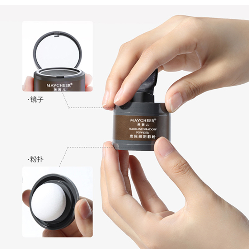 Cross-border MAYCHEER Hairline Contour Shadow Powder for modifying and filling the forehead and hairline, as well as for hair replacement in multiple colors Application Scenario