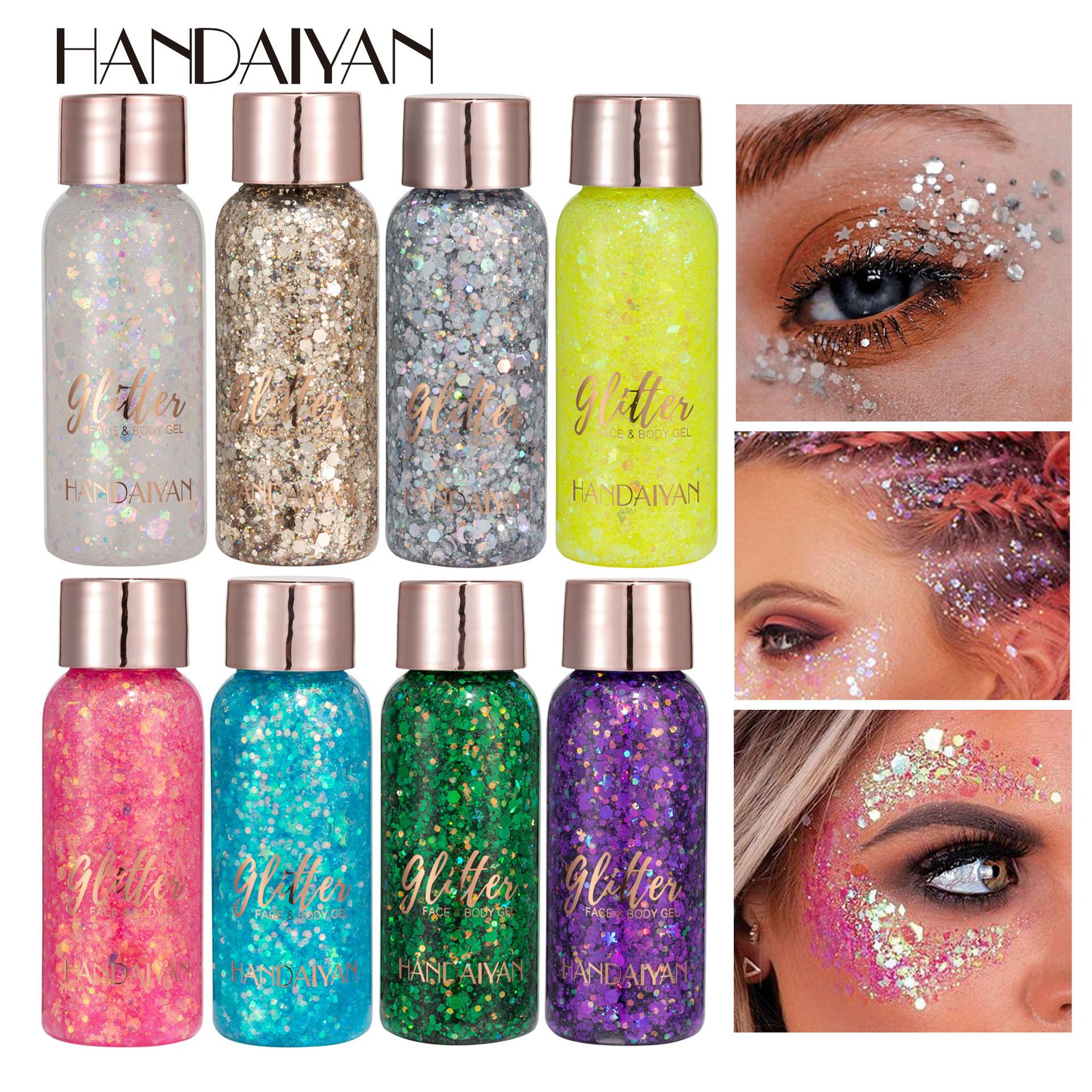 Cross-border Eyeshadow Big Sequin Stage Makeup HANDAIYAN Sequin Gel Facial Body Lotion Multi-purpose Gel Sequin full figure