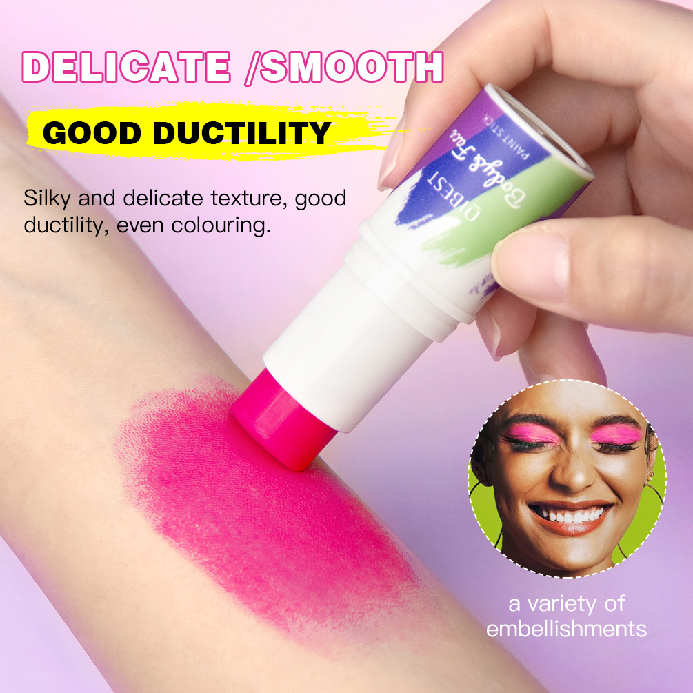 QIBEST body and face painting Stick, natural and three-dimensional contour modification, brightening skin tone, washable face painting pen Specification drawing