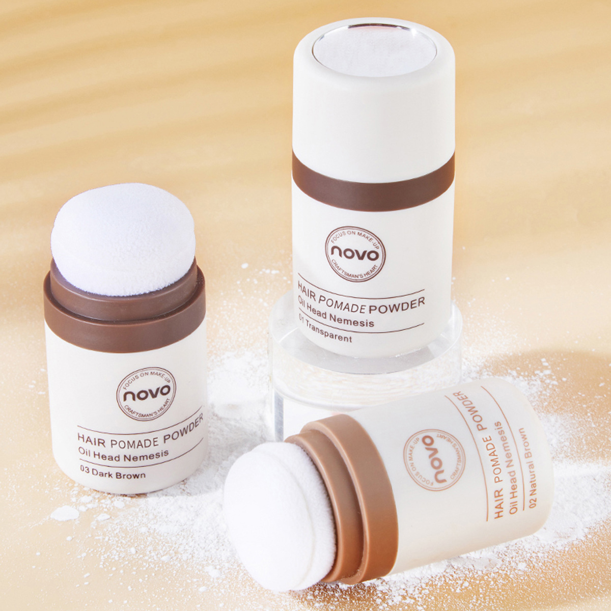 NOVO Hairline Puffy Powder, Oil-control and refreshing, lazy person's contouring Powder, bangs Oil-removing no-Rinse Wonder, Puffy Powder full figure