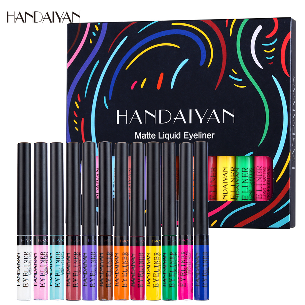 Cross-border bestseller handaiyan color matte eyeliner, waterproof and quick-drying liquid eyeliner that won't come off for a long time Item Picture