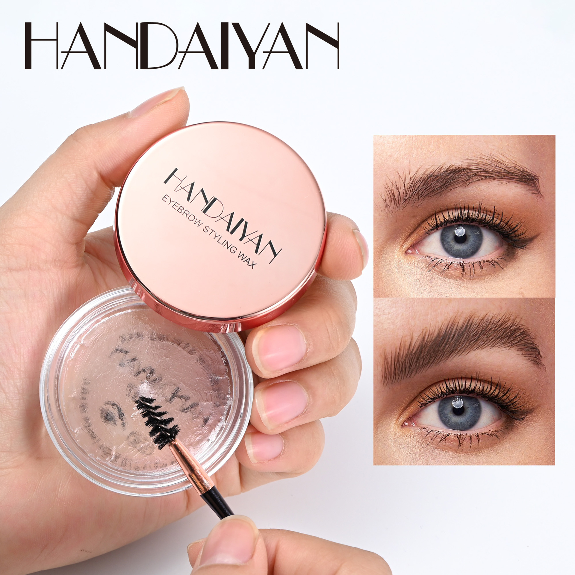 Cross-border handaiyan Wild Eyebrow Shaping Cream Transparent Gel Three-dimensional Long-lasting Quick-Drying Eyebrow Cream Specification drawing