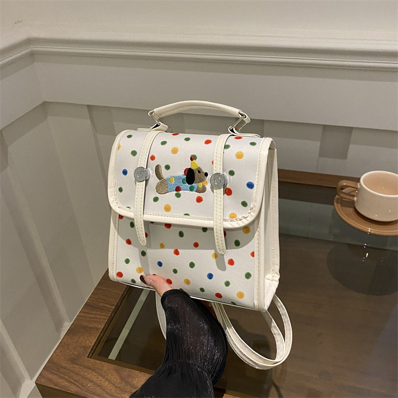 Cute cartoon Dachshund backpack for women 2024 new multi-functional bag, fashionable commuting single-shoulder crossbody small square bag full figure