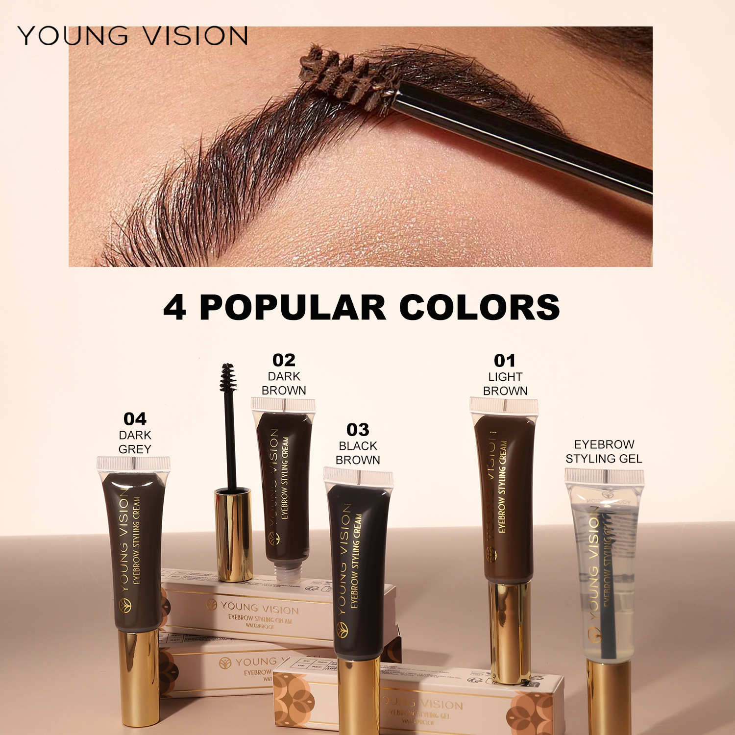YOUNG VISION Eyebrow Dye is a three-dimensional shaping eyebrow gel that is wild and natural, and is not easy to smudge Application Scenario