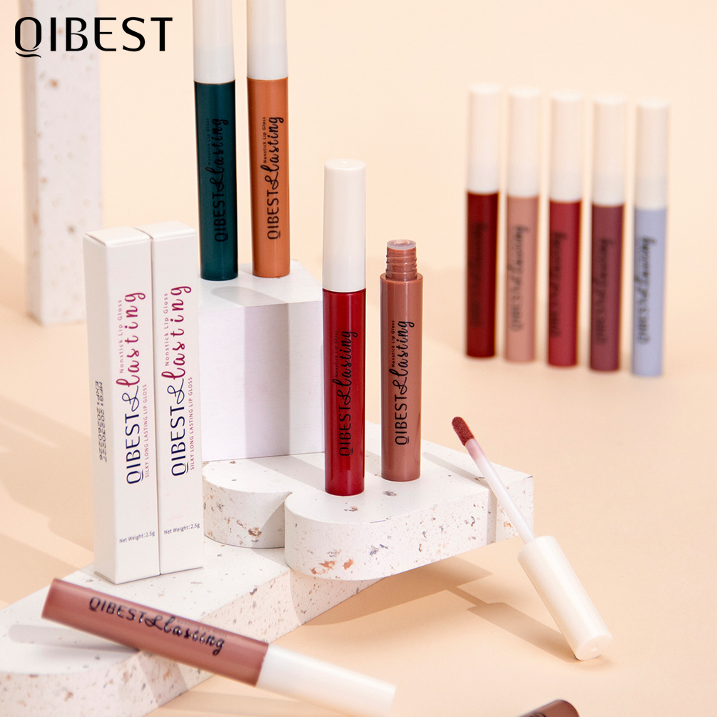 QiBest Non-stick cup lip gloss matte Liquid Lipstick and non-fading lip gloss Cross-border wholesale from Europe and America details Picture