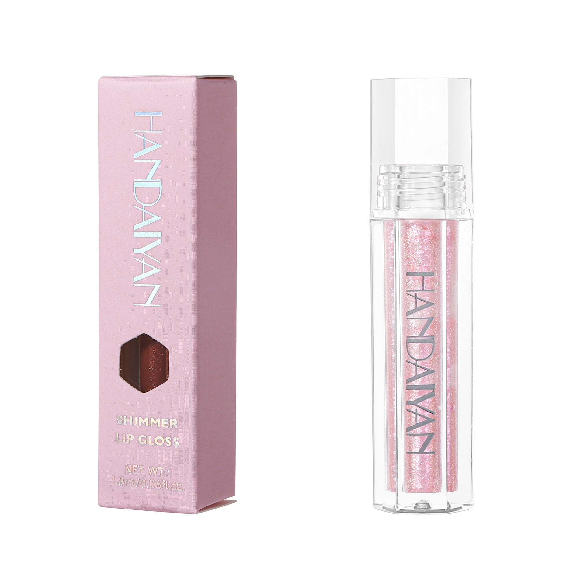 Cross-border Pearlescent Lip Gloss Moisturizing and Sparkling HandAIyan 6-color Lip gloss Transparent Moisturizing and easy-to-apply pearlescent Lip gloss Item Picture
